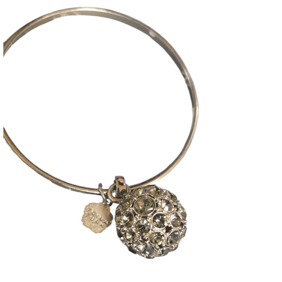 Trina Turk rhinestone round ball Bangle Bracelet bangle signed - Picture 3 of 6